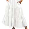 Women’s Summer  Flowy Swing Tiered A-Line Maxi Skirt  Fashion Trendy Elastic Waist Pleated Long Beach Dress