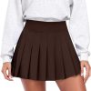Womens Pleated Skirt with Shorts Tennis Skirt  Mini Skater Skirts Skorts with Pockets