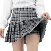 Plaid Skirt for Women with Shorts High Waist Pleated Skater Skirts for Schoolgirl