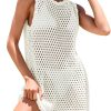 Women Swimsuit Cover Up Sleeveless Knit  Summer Outfits Swimwear Bathing Suit Coverup Crochet Beach Dress