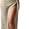 Women Tie Side Hollow Out Beach Swimsuit Crochet Sarong Wrap Cover Up Skirt
