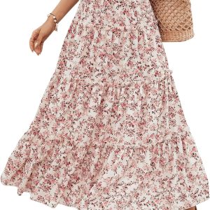 Gentle Floral Print Short Skirt for Women