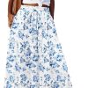 Women Casual Maxi Skirts for Women  High Waist  Skirts Floral Printed Long Flowy Skirt with Pockets